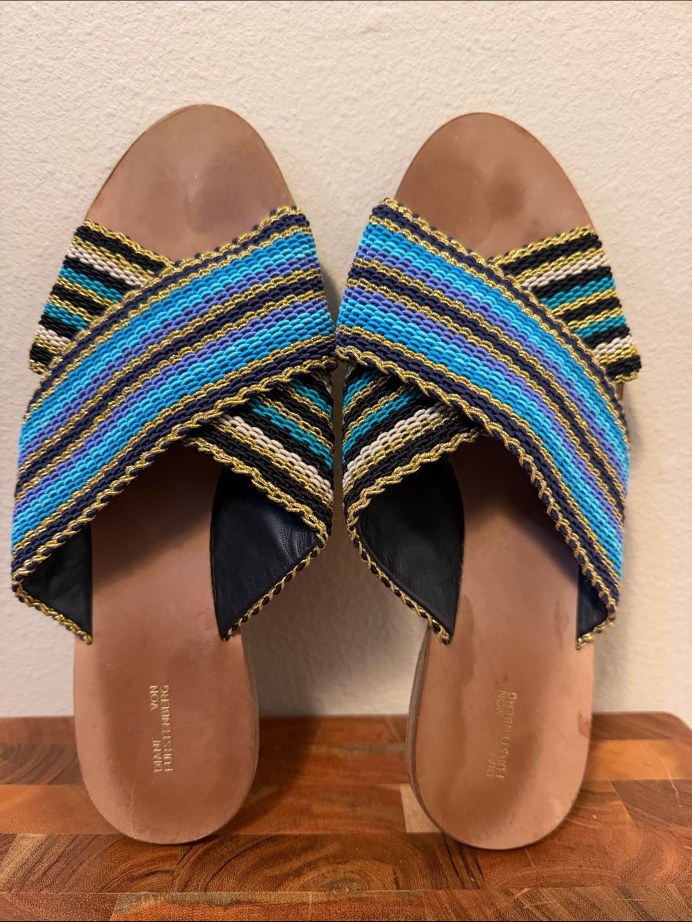 Diane Von Furstenberg Cindi Slide Sandals Size 39.5 (US 9.5)